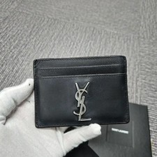 Yves Saint Laurent Logo Card Wallet Authentic Pre-owned