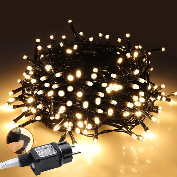 Lichterkette AußEn 10M 100Leds Wetterfest Warmweiß 8 Modi Timer FüR Garten Party-image