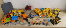 (B02)  Lego Duplo Baustelle Bauarbeiter Bagger Kran LKWs Transporter