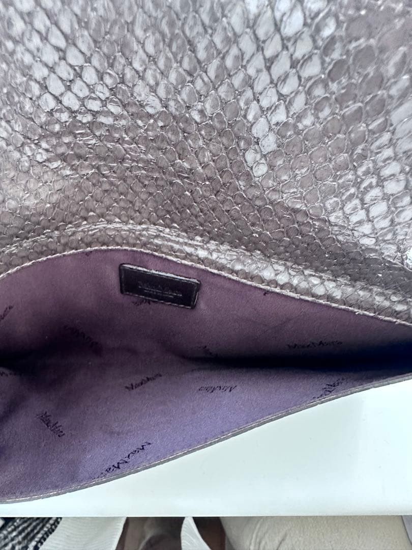 Max Mara Python Embossed Leather Clutch/Chain Sho… - image 4