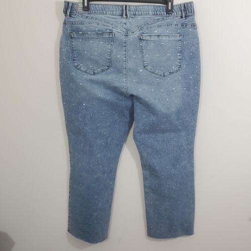 Democracy Wit Wisdom "Ab" Soluzione Bennet Stivaletto a malapena Jeans Strass Nuovo con etichette 20W - Foto 3 di 13