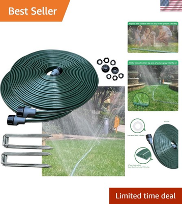 #ad High Pressure 100FT Garden Hose with Stakes No Kink Irrigation Solution $67.49
