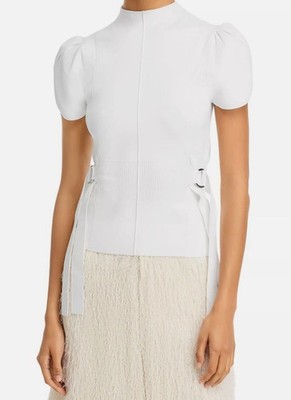3.1 Phillip Lim Women's White Tulip Sleeve Top Size S
