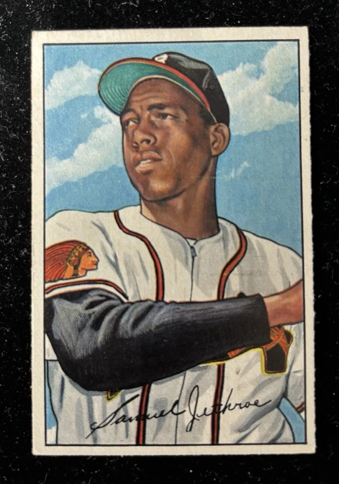 1952 Bowman Lot 8 Boston Braves Cards Last YR/Sam Jethroe Ex- NrMt⚾️ - Image 2 of 4