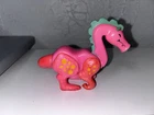 Vintage 1974 - Fisher-Price Pink Dragon Little People Castle play - no ears