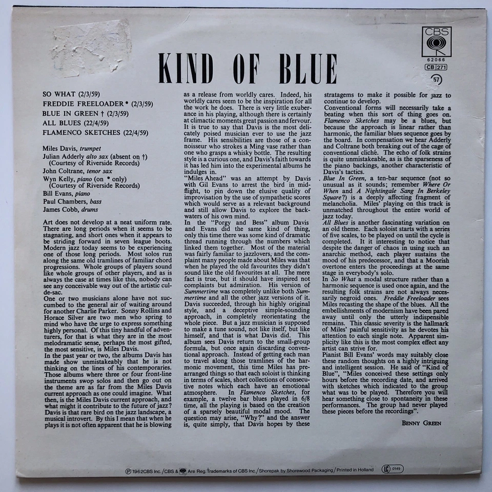 MILES DAVIS - KIND OF BLUE - Pressage CBS Europe 1978 - - Photo 2/4