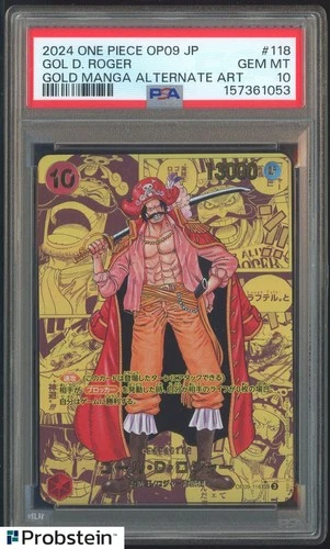 2024 One Piece JPN OP09-Gold Manga Alt Art #118 Gol D. Roger PSA 10 GEM MINT