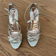 Badgley Mischka Metallic Gold Strappy 5 Inch Heels