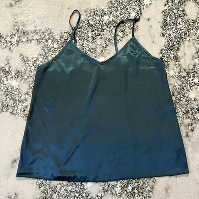 Swomog Cami Top Womens Size Small Teal Green Lightweight V Neck