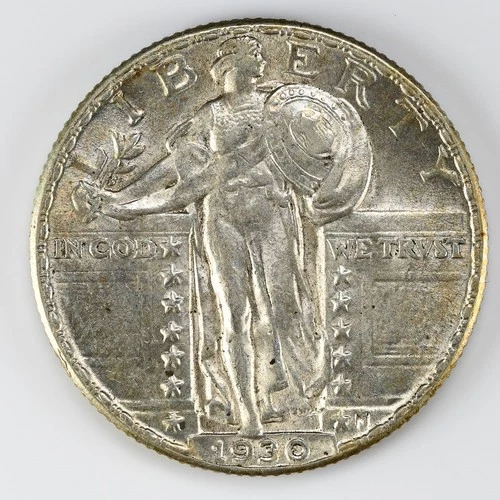 1930 Standing Liberty Quarter AU Silver SLQ 25c
