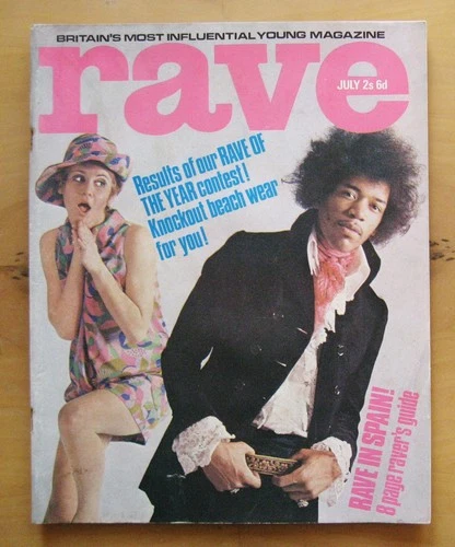 RAVE Magazine July 1967 Jimi Hendrix Cover Twiggy Procol Harum The Move Lulu