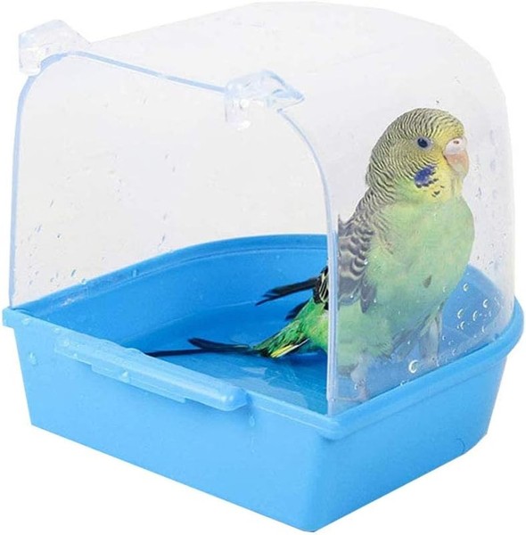 Papageien Badewanne, 13.8 * 13.4 * 14Cm Papageien Badebox VogelkäFig ZubehöR, V-image