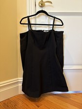 Reformation striped cold shoulder long sleeves black flare mini dress size S