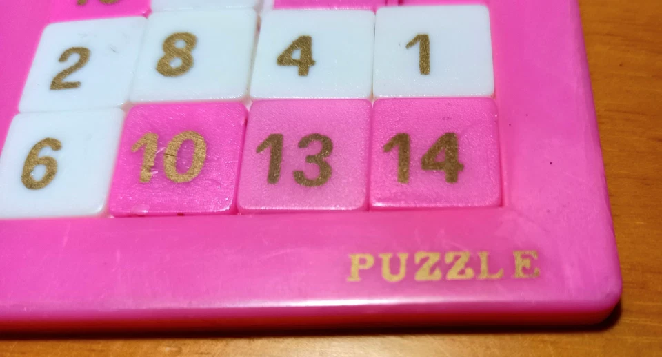 Gioco Del 15 Puzzle Rompicapo Vintage Rosa Oro - Immagine 3 di 4