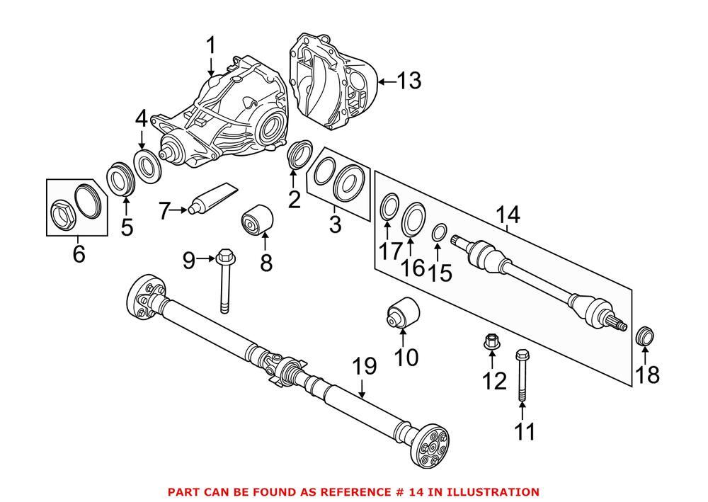 Genuine OEM Rear Driver Left CV Axle Assembly For BMW 33207630183 