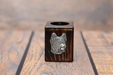 Briard - wooden candlestick with dog, high quality, Art Dog, type 1
