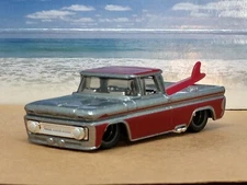 COSTOM '62 CHEVY PICKUP WITH SURF BOARD 1/64 SCALE COLLECTIBLE LIMITED EDITION R