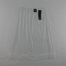 Jones New York Half Slip Womens Medium White Microfiber Anti Cling Signature 23"