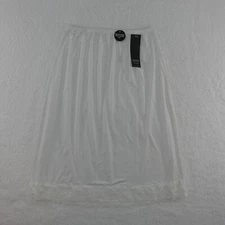 Jones New York Half Slip Womens Medium White Microfiber Anti Cling Signature 23"