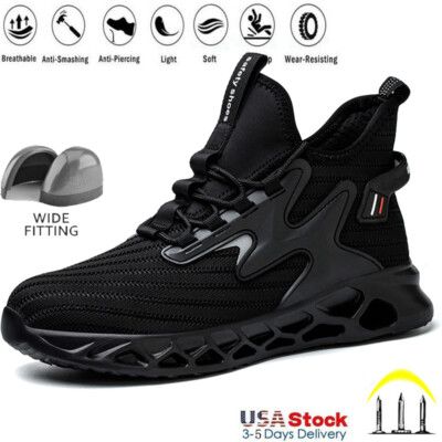Lightweight Men Steel Toe Sneakers Breathable Non-Slip Indestructible Safety