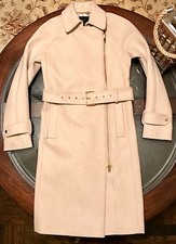 J.crew Women’s Sz 2 Luxury Coat Wool Belted Side Zipper Sand Color New With Tags