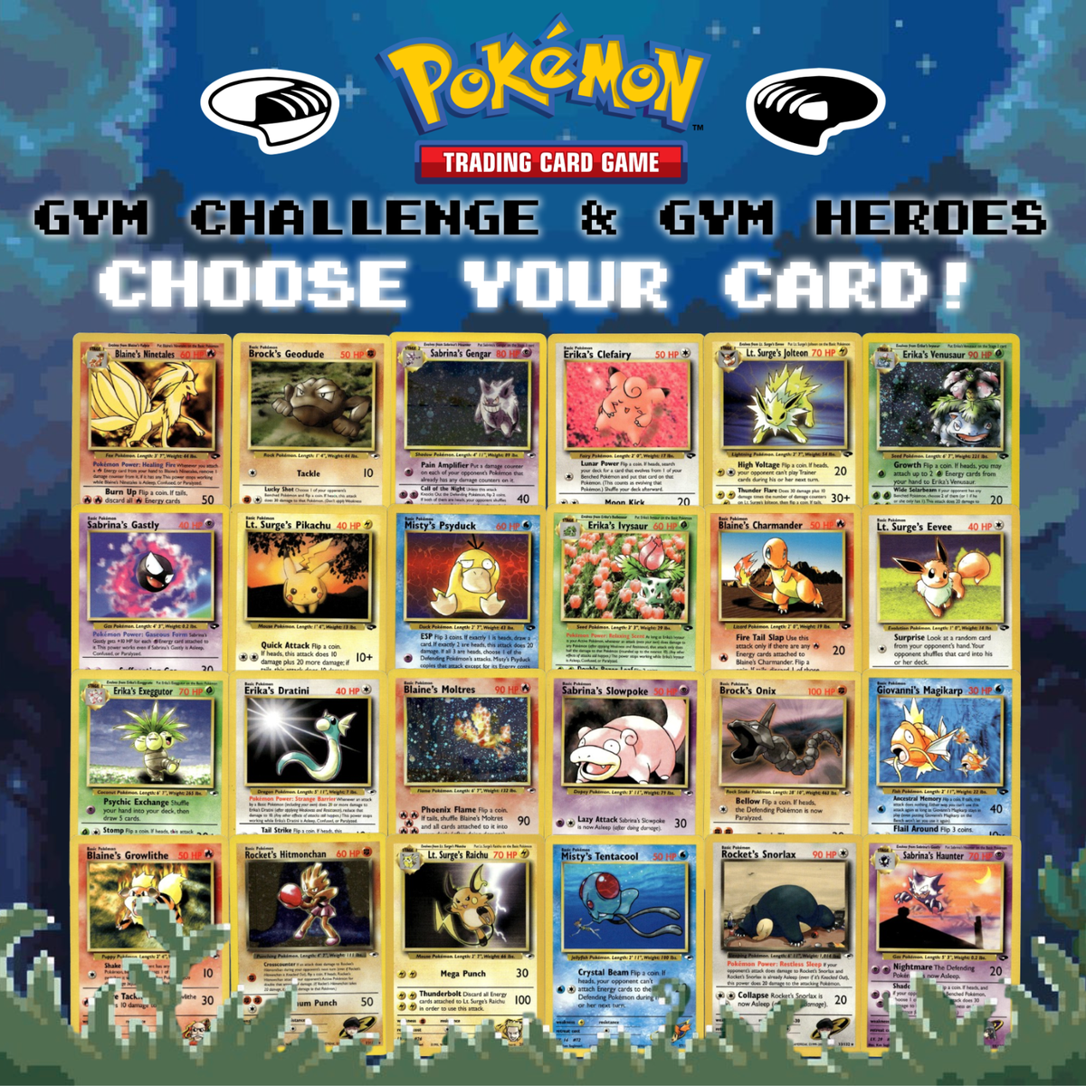 Pokmon Cards Gym Challenge & Gym Heroes: Choose Your Card! LP/NM WOTC |  eBay