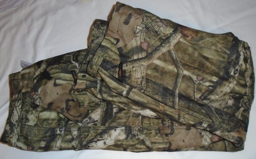 Yukon Gear Herren Gr. L Mossy Oak Camo Thermo Hose Jagd Reißverschluss Bein Druckknopf Bündchen - Bild 1 von 11