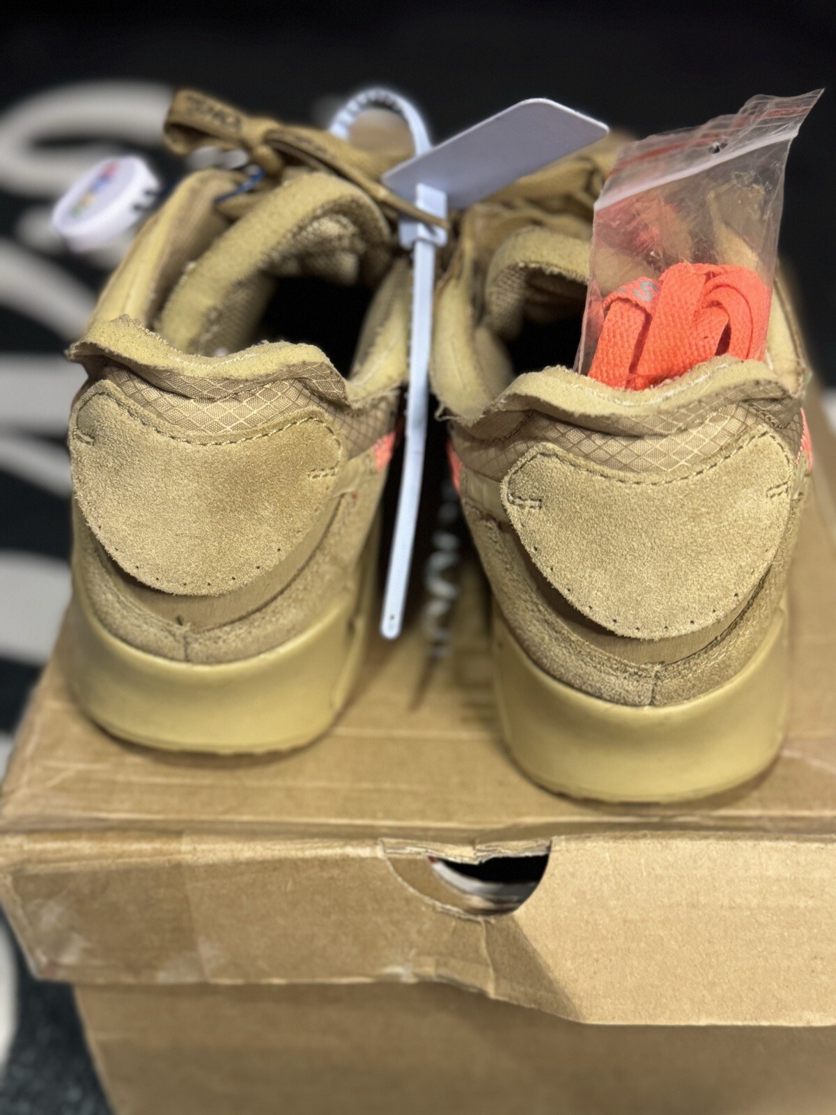 OFF WHITE X NIKE Autentiche Nike Air Max 90 x OFF WHITE Desert Ore 2019 taglia 10 5