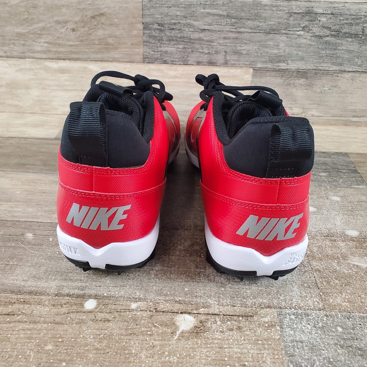 Nike Alpha Menace 4 Shark Football Cleats Sz 10 Red White 