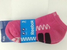 Kids REEBOK Brand Pink Purple Blue Socks - 3 Pack - size M - 22 MSRP