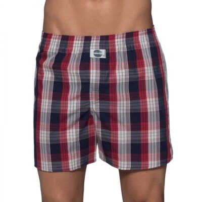 D.E.A.L. Boxershorts Check 192009 Herren Shorts Unterhose Baumwolle Schwarz Rot