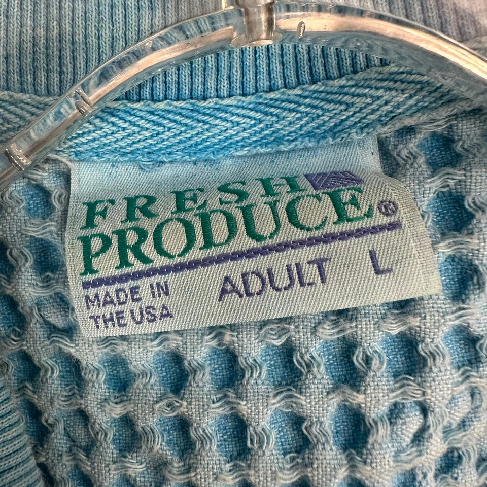 Chaleco para mujer Fresh Produce talla L azul tejido gofre bolsillos con cremallera completa sin mangas Foto 3 de 4