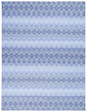 Biederlack Wohndecke Sunny Side Blau 150x200 Zickzack weich leicht 