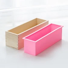 Silicone Soap Molds Kit Kit-42 Oz Flexible Rectangular Loaf Comes With Wood Box