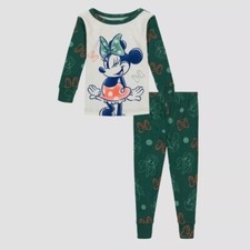 Disney Minnie Mouse and Bows Toddler Girl's 4-Piece Cotton Pajama Set