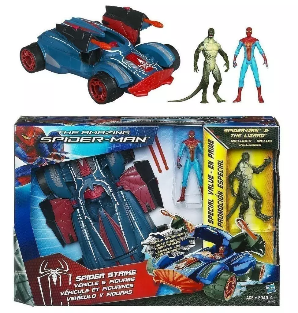 Marvel The Amazing Spider-Man & Lizard - Spider Strike Vehicle & Figures B1