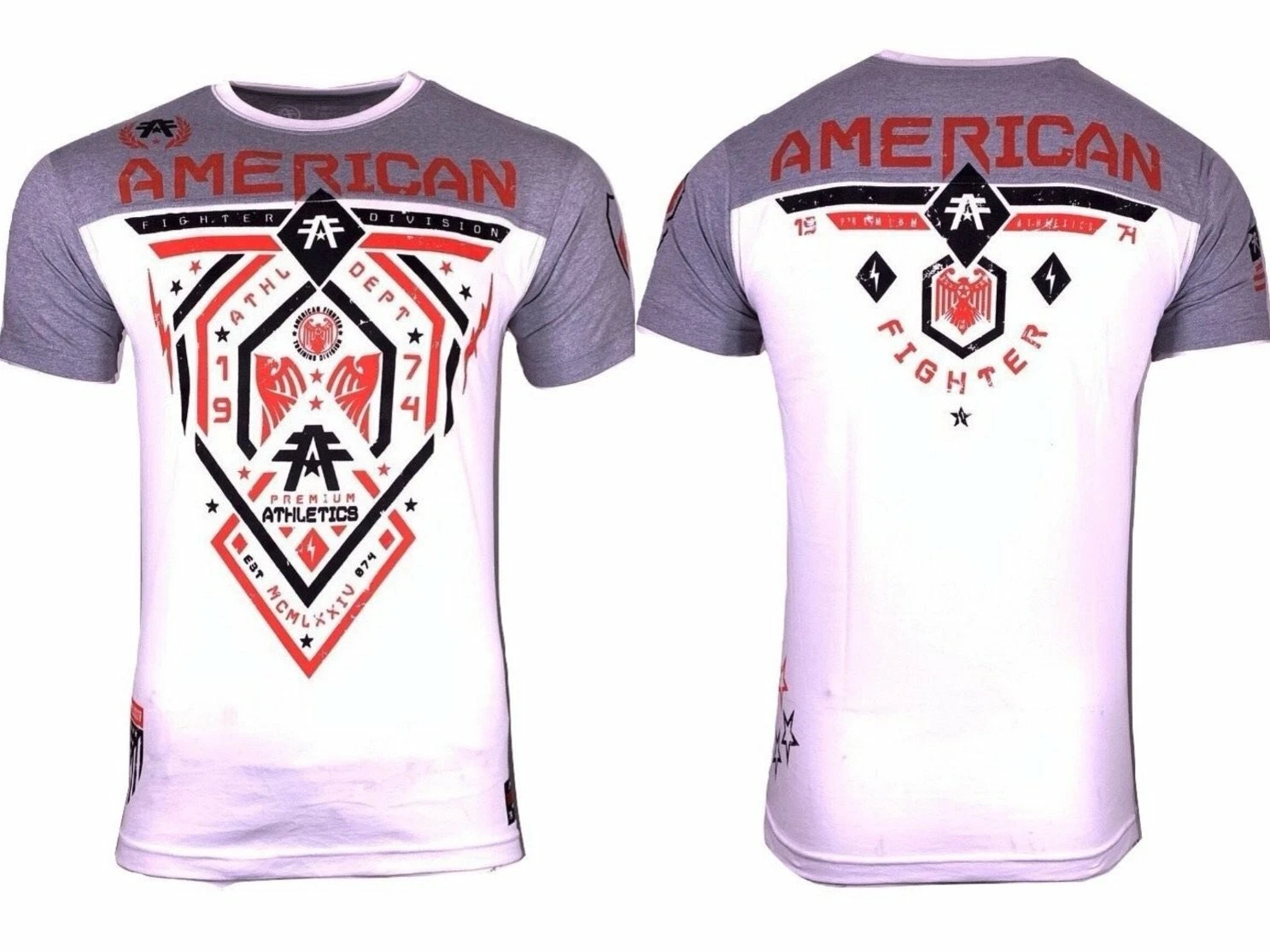 AMERICAN FIGHTER Men's T-Shirt FAIRBANKS 50/50 FOOTBALL Athletic Biker MMA S-5XL