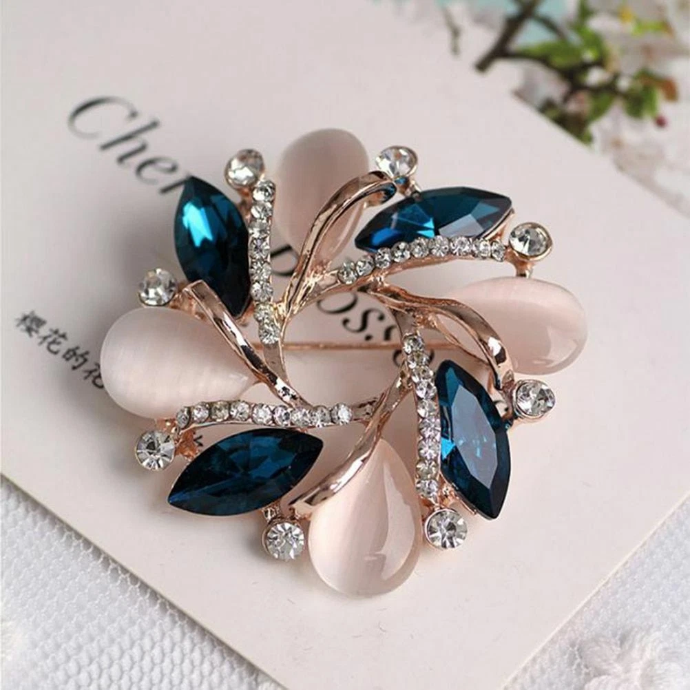 Jewelry Crystal Brooch Pin For Women Fashion Scarf Buckle Clothing  Accessories