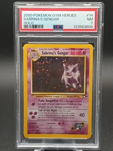 Sabrina's Gengar 014/132 Gym Heroes Holo PSA Grade 7 NM
