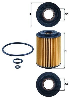 Oil Filter Fits Honda Accord Civic CR-V NSX MAHLE OX 347D