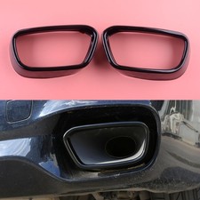 Black Exterior Rear Bumper Exhaust Pipe Protect Cover Trim Fit For BMW X5 F15 X6