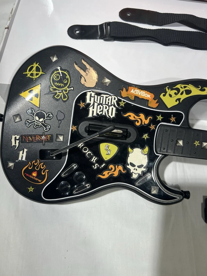 Guitar Hero 3 Legends of Rock PS2 Kramer Guitar Wireless,W/Strap+Dongle and box  - Image 2 of 4