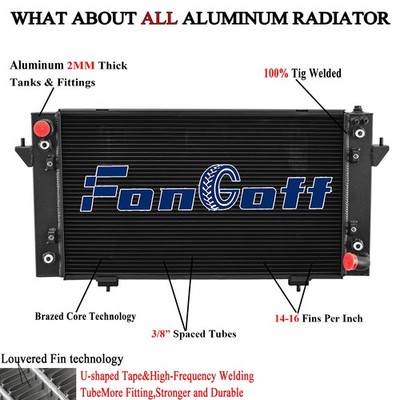 4ROW Aluminum Radiator For 1987-1998 Land Rover Range Rover Discovery V8 Black