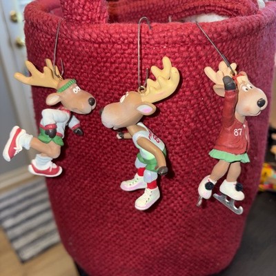 Hallmark Vintage Dancing Reindeers Dancer Prancer Dasher. Christmas Ornament