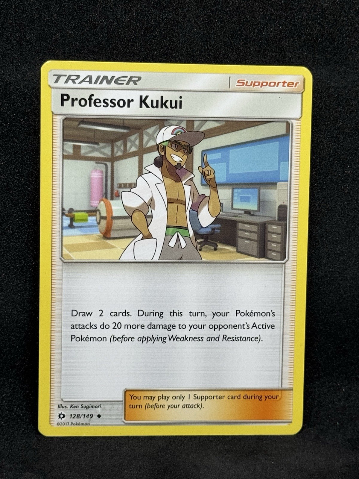 Professor Kukui 128/149 Uncommon Sun & Moon Base Set Pokemon Card - HP