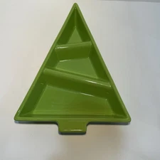 Ceramic Xmas Tree Appetizer Snack Tray St Nicholas Square 5.25” x 10.75” x 2.25”