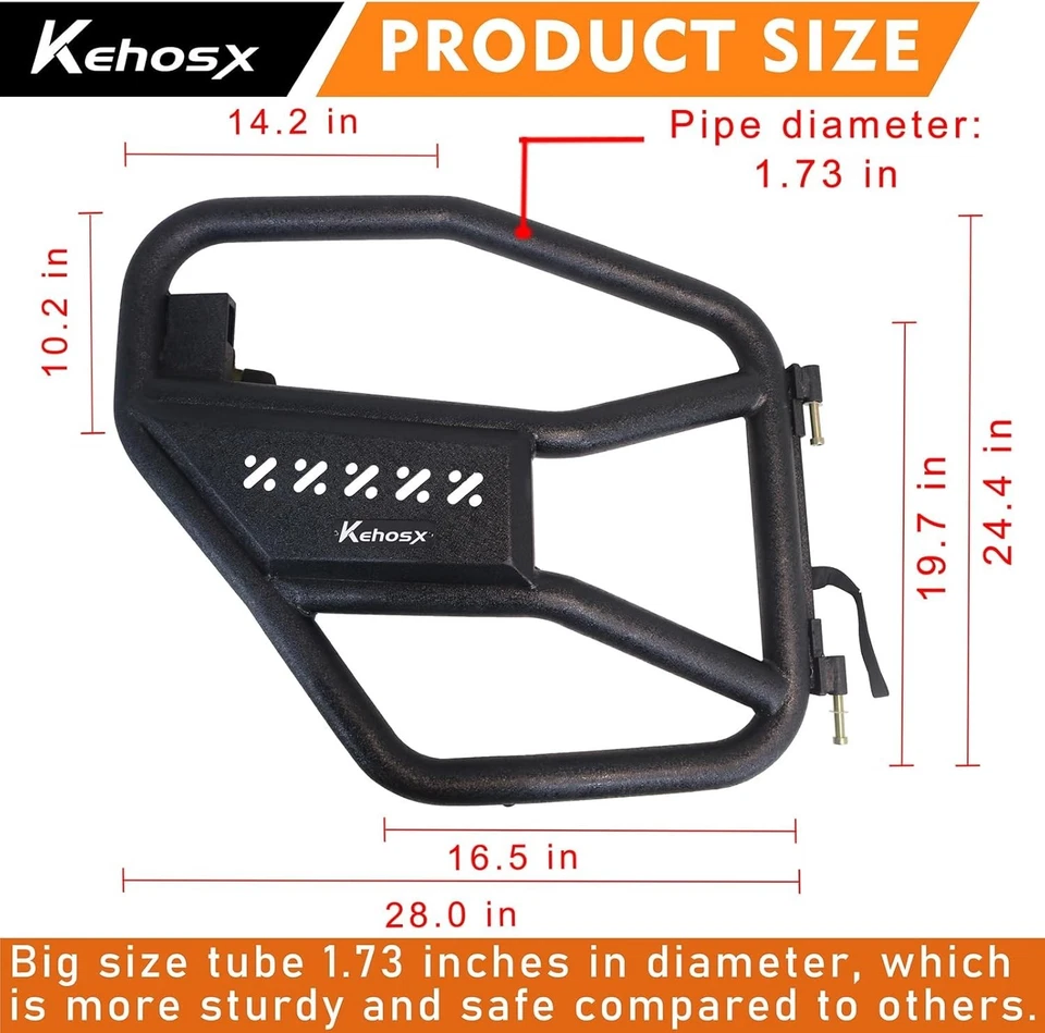 Rear Tube Doors for Jeep Wrangler JK 2007-2018 Heavy-Duty Off-Road Steel Set Foto 4 de 4