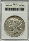 1927-D Peace Dollar ANACS AU-58 Old Soapbox Holder