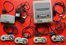 Nintendo SNES Super Nintendo Console Bundle PAL Tribal tap 4 Controllers