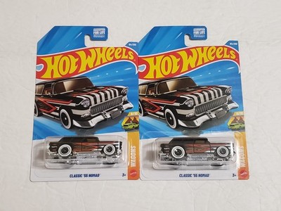 LOT x2 Hot Wheels 2026 CLASSIC '55 NOMAD Black Chevy HW Wagons New Case H / G